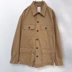 バックナンバー サファリジャケット シャツ 撥水 無地 シンプル M《i997