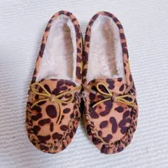 ヒョウ柄モカシン/スエード風