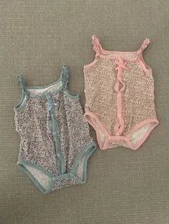 花柄キャミソールロンパース　2枚セット