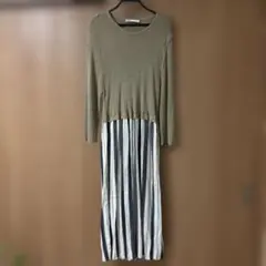 【ZARA】新品未使用 ニット切り替え ワンピース Sサイズ