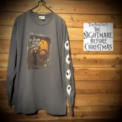 ディズニー ナイトメアー・ビフォア・クリスマス　ロンT tシャツ　グレー　長袖