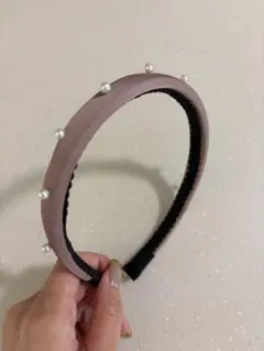 子供用　パール付き　ピンクカチューシャ