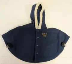 ダブルビー フリース フード付きポンチョ ネイビー フリーサイズ