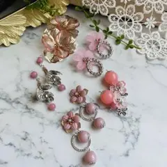 スプリングフラワーピアス❻ まとめ売り