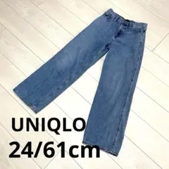UNIQLO 24 61cmライトブルーデニムワイドレッグパンツ