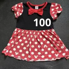 Disney ドット柄 半袖ワンピース　ミニーマウス　100cm