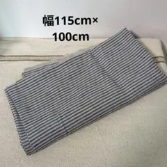 リネン100% 生地 ストライプ ネイビー