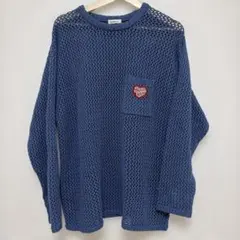 sedacle 長袖 フィッシュネット ニット ブルー Mのサムネイル