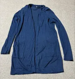 ユニクロ　カーディガン　ブルー　M