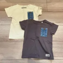 デニムポケット付きTシャツ　2枚セット 90cm　双子　半袖　色違いのサムネイル