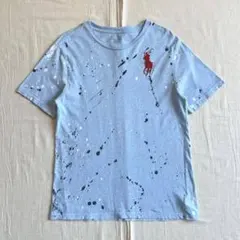ポロラルフローレン 立体ビッグポニーロゴ刺繍 スプラッターT Y2K SWAGのサムネイル