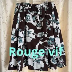 《美品》Rouge vif 夏物ビッグフラワースカート　チョコ　ミントのサムネイル