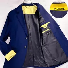 希少✨DIESEL フリンジテーラード ネオン差し色 モードジャケット 紺 46のサムネイル