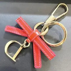【DIOR】ディオール　ピンクリボン型キーホルダー
