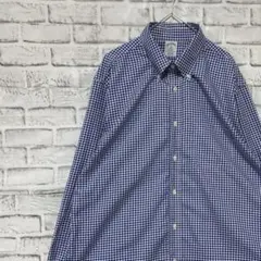 ブルックスブラザーズ長袖シャツ！ブルーギンガムチェック　XL 0317
