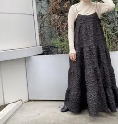 merry jenny rumpleティアードキャミワンピース ブラック