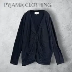 【PYJAMA CLOTHING】　コットンVネックカーディガン　黒　メンズのサムネイル
