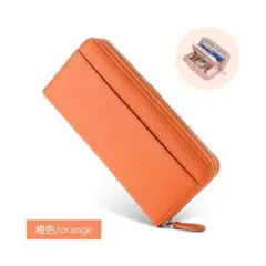 長財布 本革大容量じゃばら ギャルソン コインスルー オレンジ a046_j3