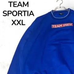【一点物】TEAM SPORTIA ボックスロゴスウェット ブルー XXL 古着