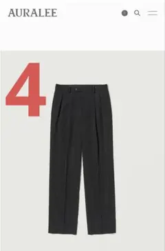 LIGHT WOOL MAX GABARDINE TWO-TUCK SLACKS