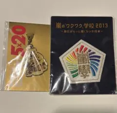嵐5×20会場限定 チャーム(紫/松本/名古屋)ワクワク学校ワッペンバッチセット