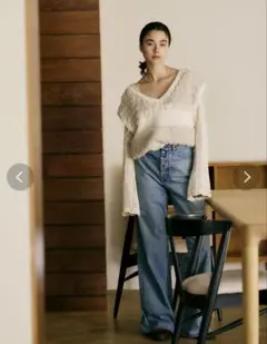 ungrid⭐︎ Vネックループヤーンニットベスト