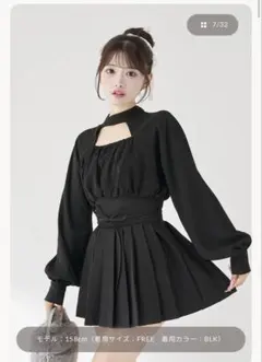 Darich ドッキングコルセットプリーツミニワンピース Freeサイズ