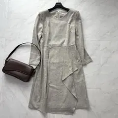 【美ライン】アンタイトル　ロングワンピース　グレー　2サイズ　綺麗スタイル