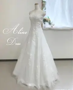 Aラインドレス ホワイト ストラップレス