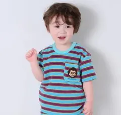 【新品】XLARGE KIDS パイルボーダーTシャツ ゴリラ刺繍　90cmのサムネイル