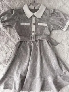 evelyn レースフレアワンピース 半袖 量産型 ベルト付き