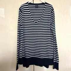 GAP バスクボーダースプリングニット濃紺S