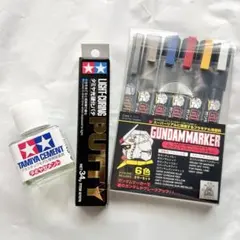 ガンダムマーカー ベーシックセット タミヤセメント 光硬化パテ