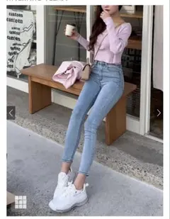 ハイウエストスキニーデニムパンツ[cu110]