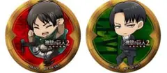 【進撃の巨人　リヴァイ　エレン　缶バッジセット】非売品　特典　未来の座標