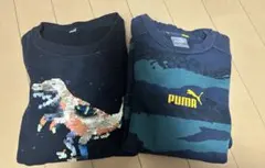 【裏起毛】PUMA & ティラノサウルス トレーナー 2枚セット