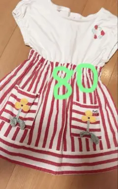ストライプ花刺繍ワンピースのサムネイル