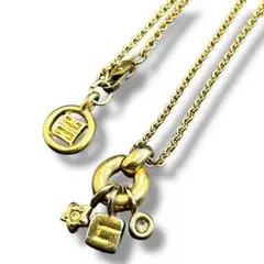 希少 GIVENCHY ロングネックレス 3連チャーム Gロゴ ヴィンテージ