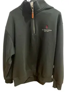 U.S. POLO ASSN. ハーフジップトレーナー ダークグリーン