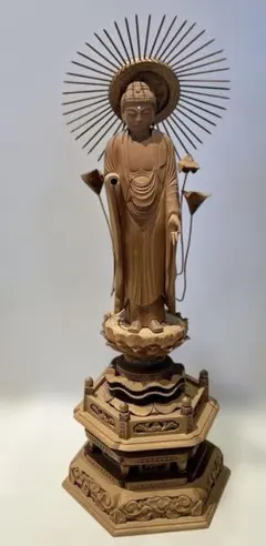 木彫 仏像 千手観音 ツゲ (約)高20cm×幅8cm×奥行6cm - メルカリ