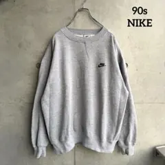 90年代 銀タグ NIKE スウェット スウォッシュ グレー ワンポイント 黒