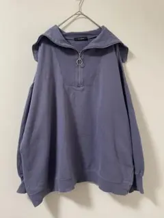 wcloset ハーフジップ スウェット パープル F セーラーカラー　3-34