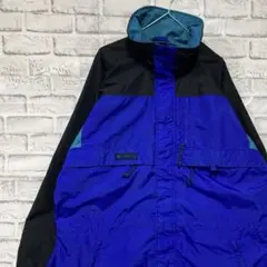 コロンビア　マウンテンパーカー　ブルーMロゴ刺繍アウトドア1006
