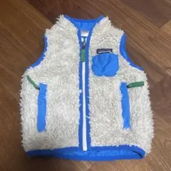 patagonia レトロXベスト クリーム/アラスカブルー 青 12M