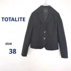 TOTALITE ストレッチジャケット　ネイビー　日本製　羽織　ストライプ　38