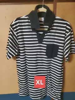 チャンピオン　ストライプポロシャツ フロントポケット付き