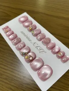 パールピンク　マグネット　ネイルチップ　全サイズ　即日発送　現品