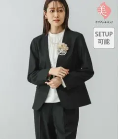 新品タグ付き　グローバルワーク　ウツクシルエットノーカラージャケット　M 黒