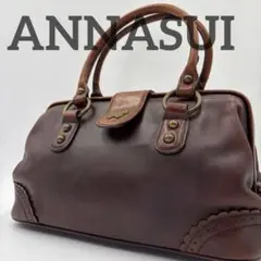 ANNASUI アナスイ ドクターズバッグ ダレスバッグ レザー ダークブラウン