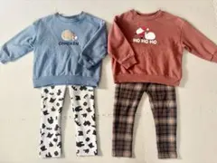 ☆BREEZ クリスマス柄サガラトレーナー＆裏起毛スウェットパンツ4点☆